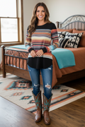 Los Alamos Serape Print Long Sleeve Top Made in America