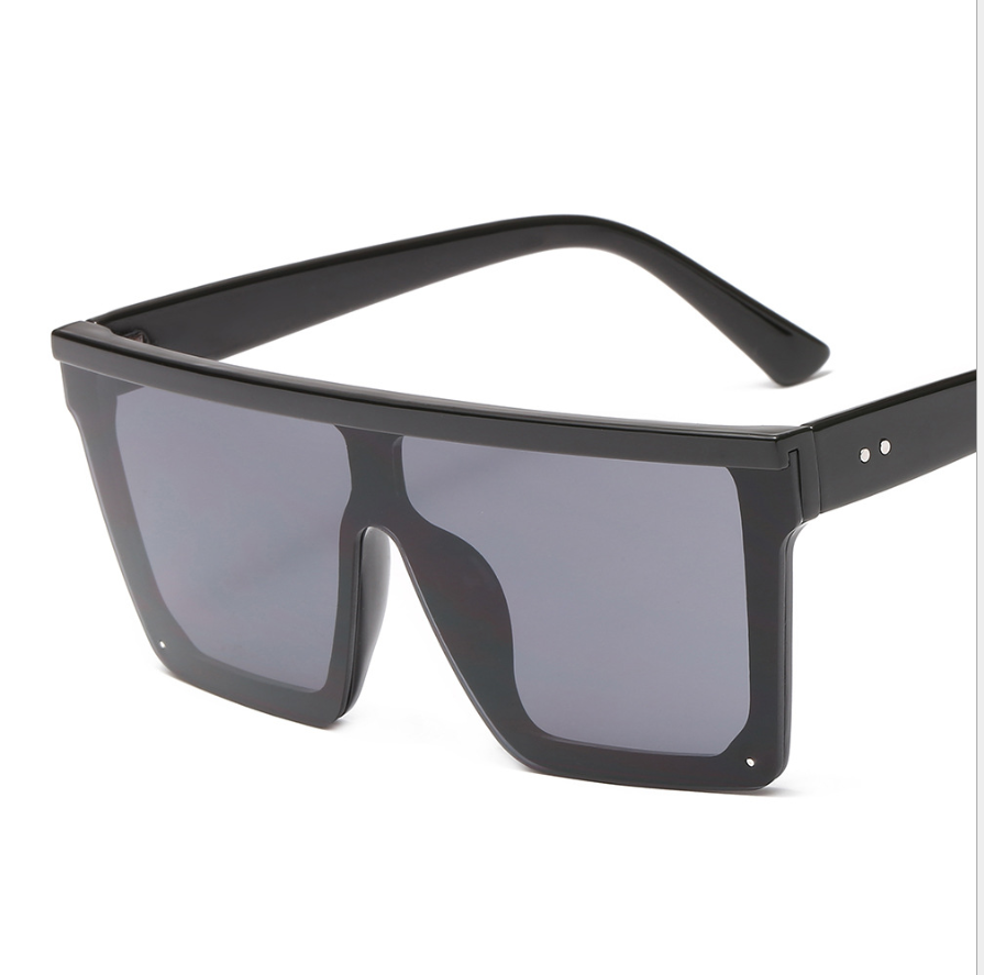 Vintage Women Black Sunglasses Oversized Square Classic Shaped Trendy Sunglasses Luxury Leopard Big Frame Style Sun Glasses For Female Fashion UV Protection Flat Lens Shades
