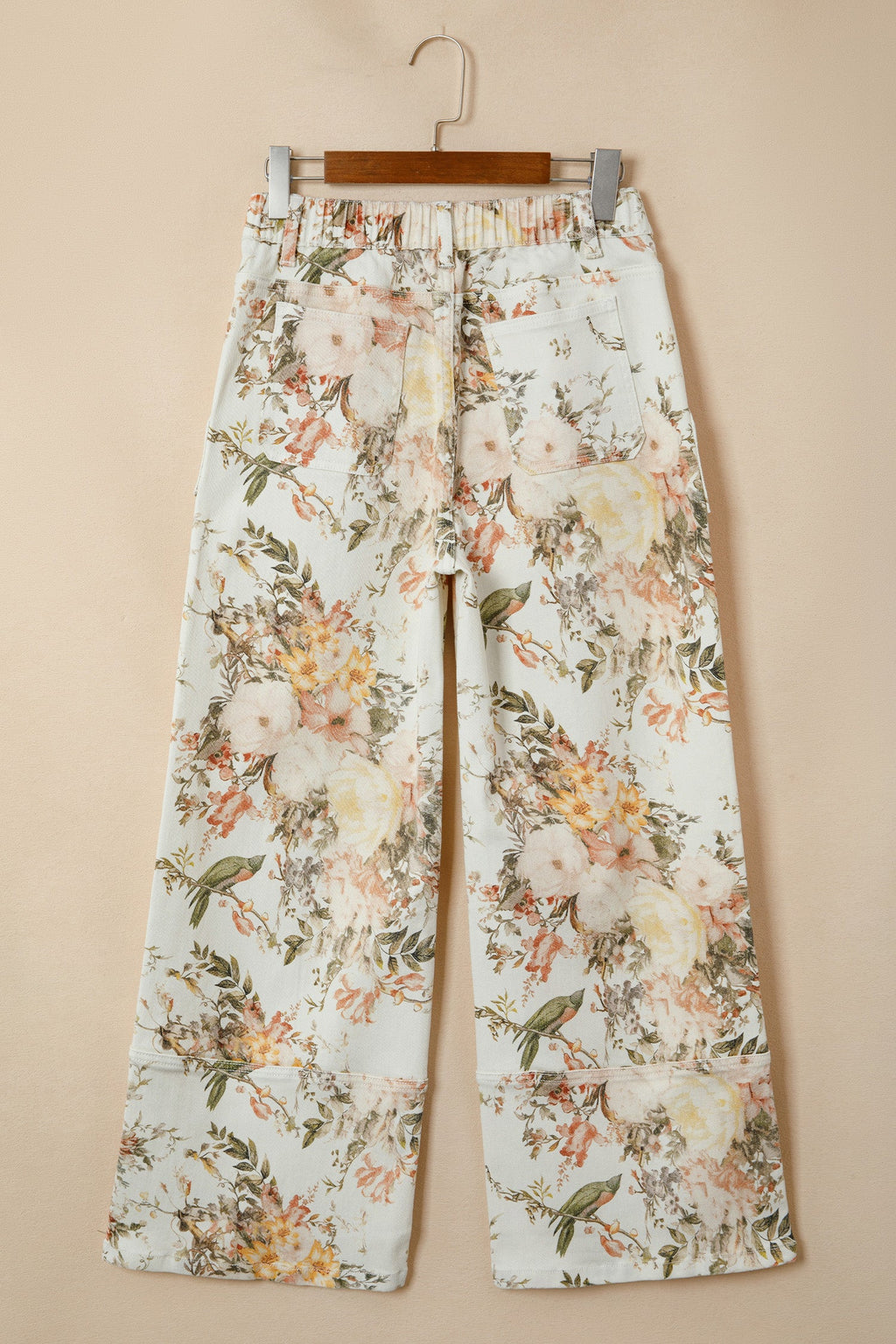 Floral Denim High Waist Wide Leg Jeans