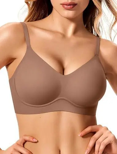 Women's Jelly Bra Wire-free Seamless 3/4 Cup and Thin Molded Bra Soft Support Underwear Comfortable Push-up Bra