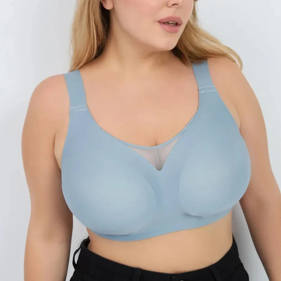 Women's Plus Size Seamless Underwear Jelly Cup Thin Molded Wire-Free Bra Comfortable and Breathable Solid Color Everyday Bra