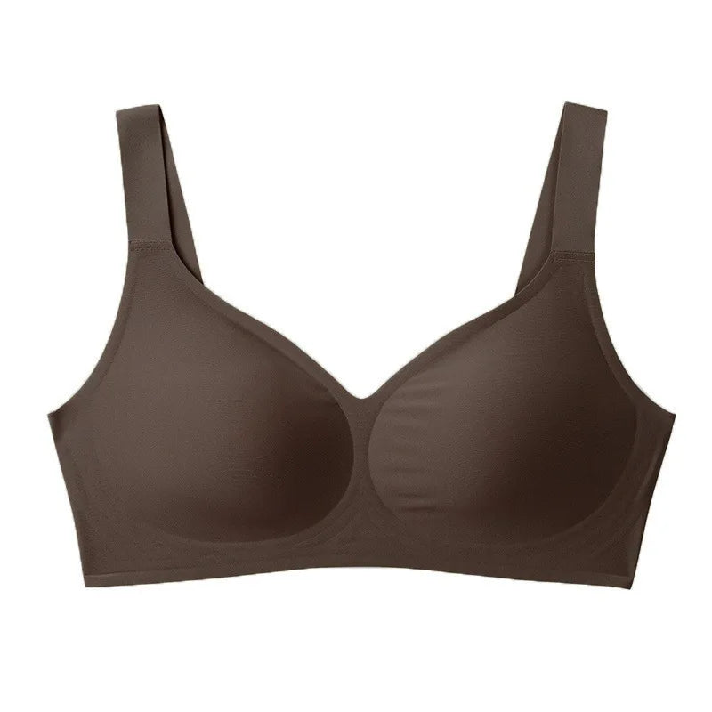 Women's Plus Size Deep V Bra Seamless Breathable Push-up Thin Jelly-like Wire-free C-F Cup Comfortable and Breathable Bra