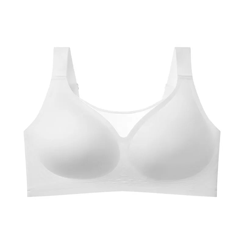 Women's Plus Size Seamless Underwear Jelly Cup Thin Molded Wire-Free Bra Comfortable and Breathable Solid Color Everyday Bra