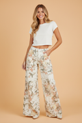 Floral Denim High Waist Wide Leg Jeans