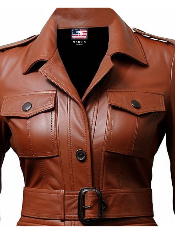 Women’s Brown Leather Coat – Elegant &amp; Timeless Outerwear