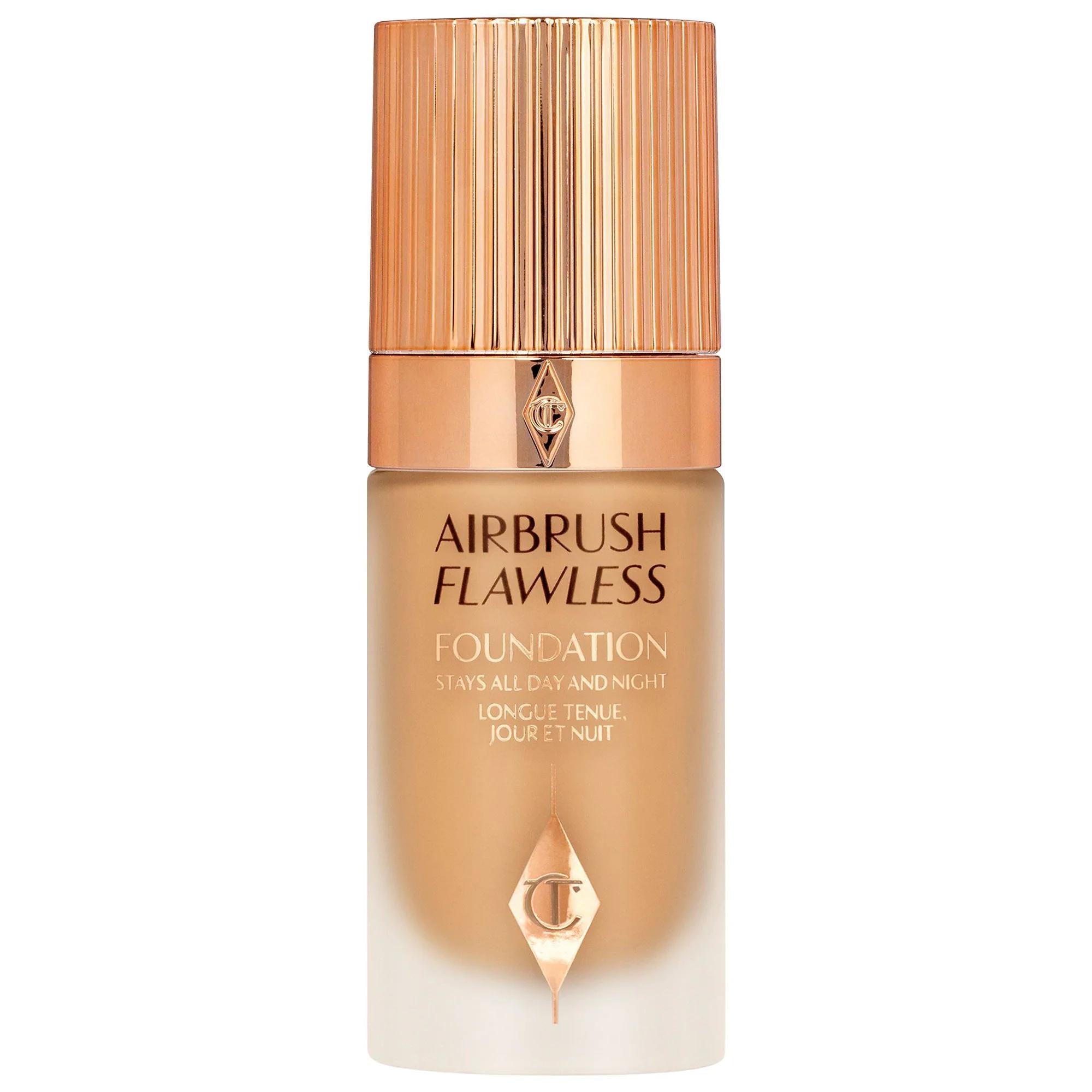 Charlotte Tilbury Airbrush Flawless Foundation: Full Coverage, Longwear, Matte Finish, Vegan & Cruelty-Free - Poreless & Hydrating Skin